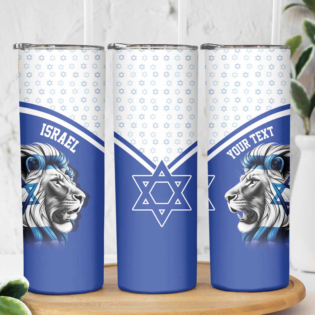 Personalized Israel Lion of Judah Skinny Tumbler Flag and Coat of arms