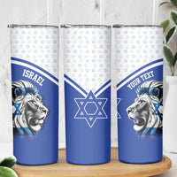 Personalized Israel Lion of Judah Skinny Tumbler Flag and Coat of arms