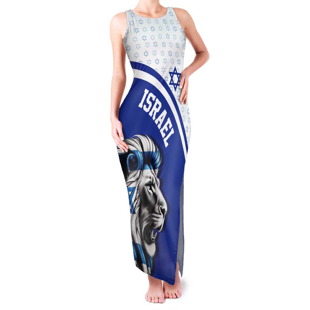 Personalized Israel Lion of Judah Tank Maxi Dress Flag and Coat of arms