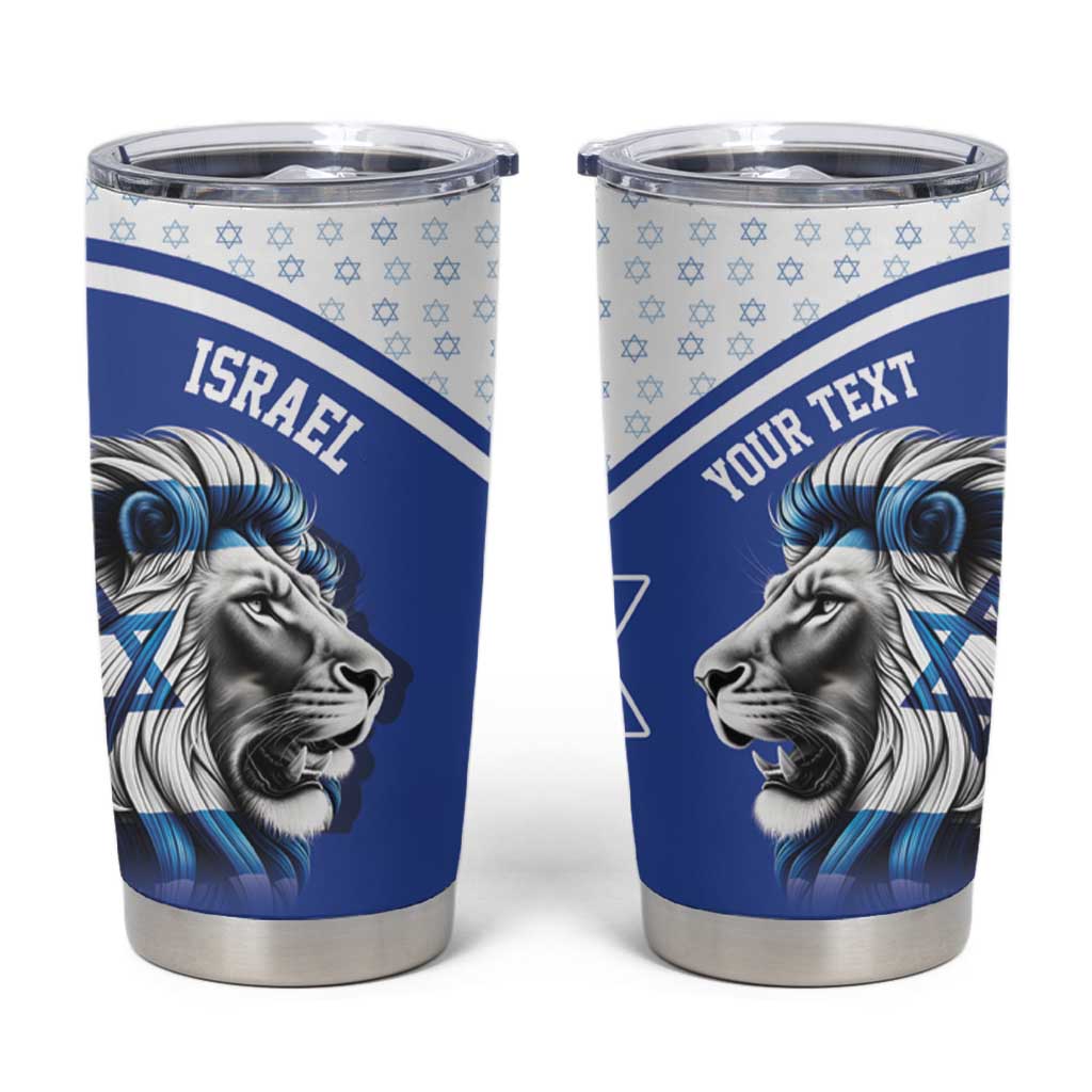 Personalized Israel Lion of Judah Tumbler Cup Flag and Coat of arms