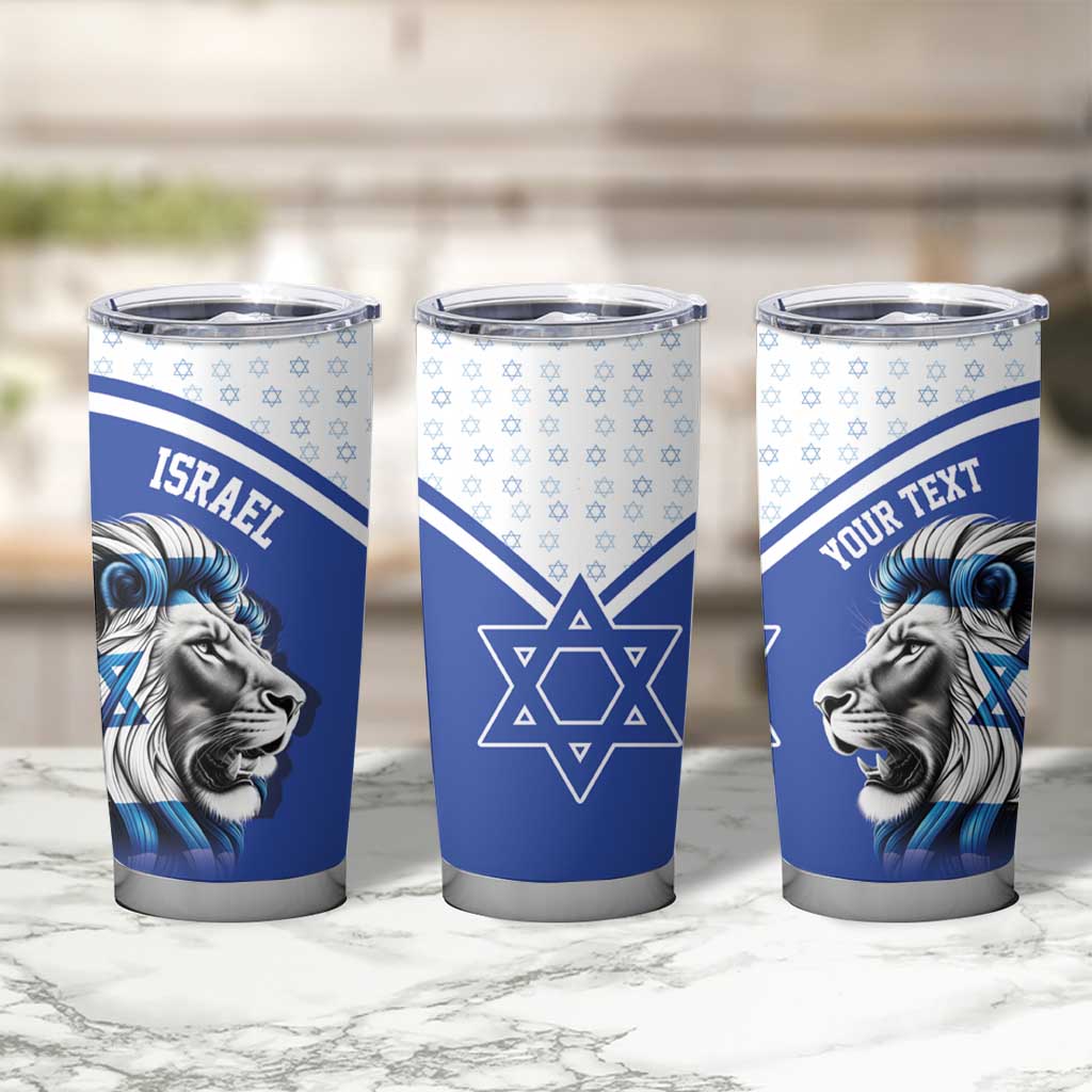 Personalized Israel Lion of Judah Tumbler Cup Flag and Coat of arms