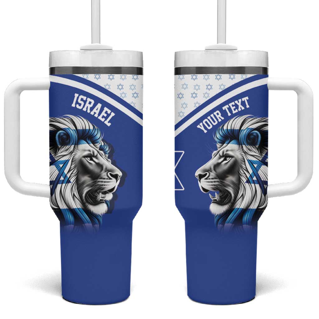 Personalized Israel Lion of Judah Tumbler With Handle Flag and Coat of arms