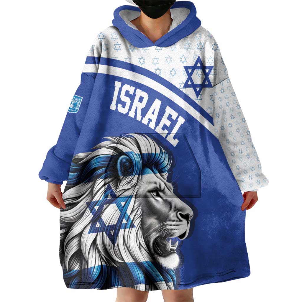 Personalized Israel Lion of Judah Wearable Blanket Hoodie Flag and Coat of arms