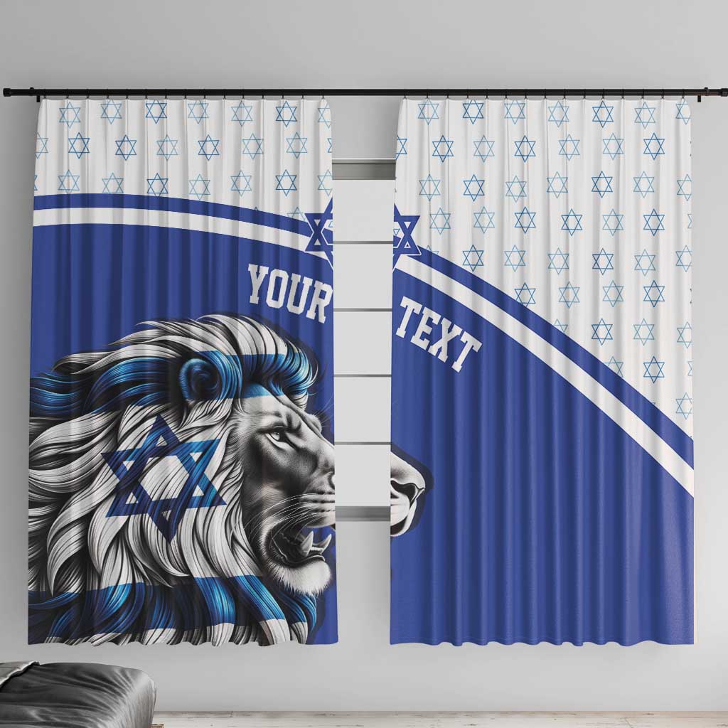 Personalized Israel Lion of Judah Window Curtain Flag and Coat of arms
