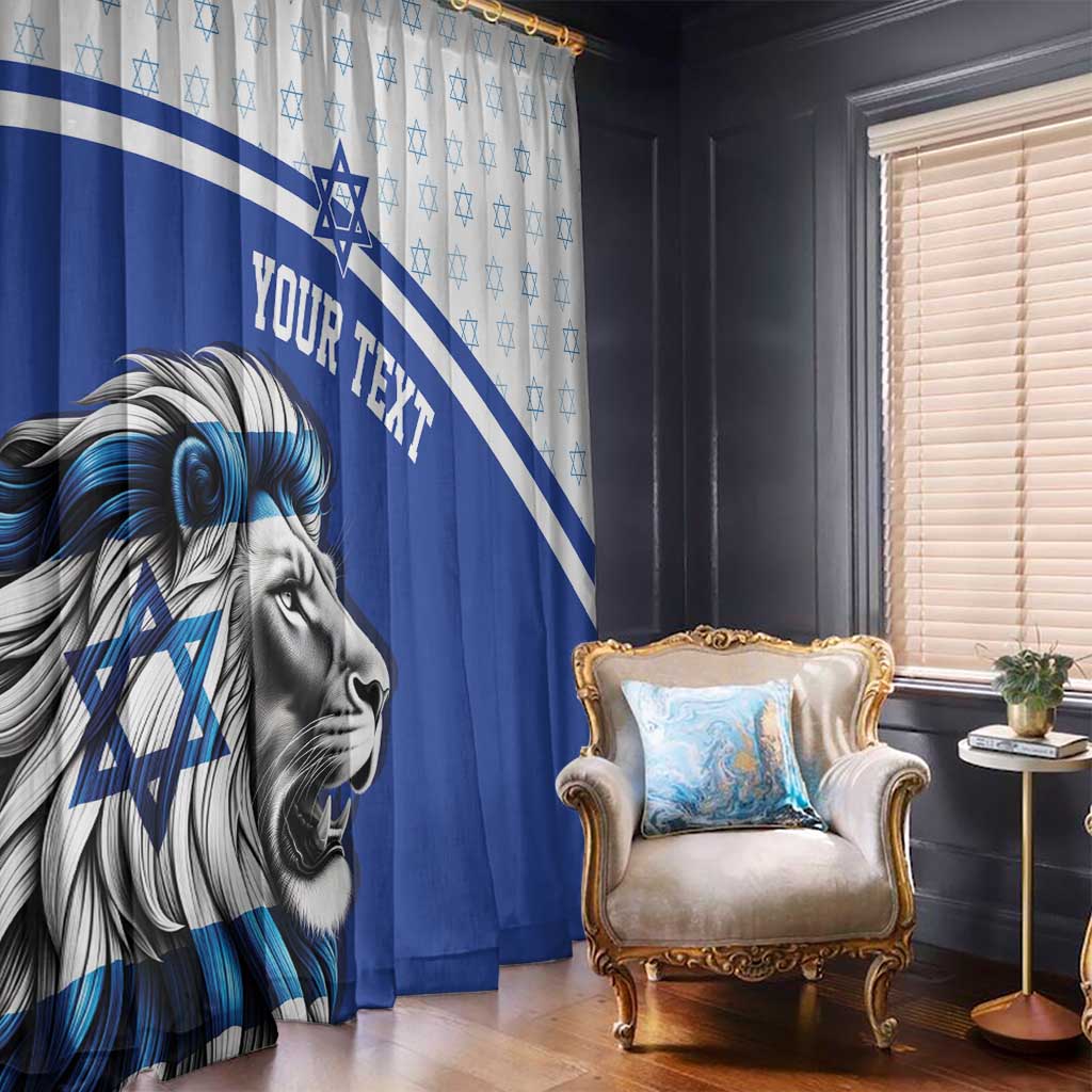 Personalized Israel Lion of Judah Window Curtain Flag and Coat of arms