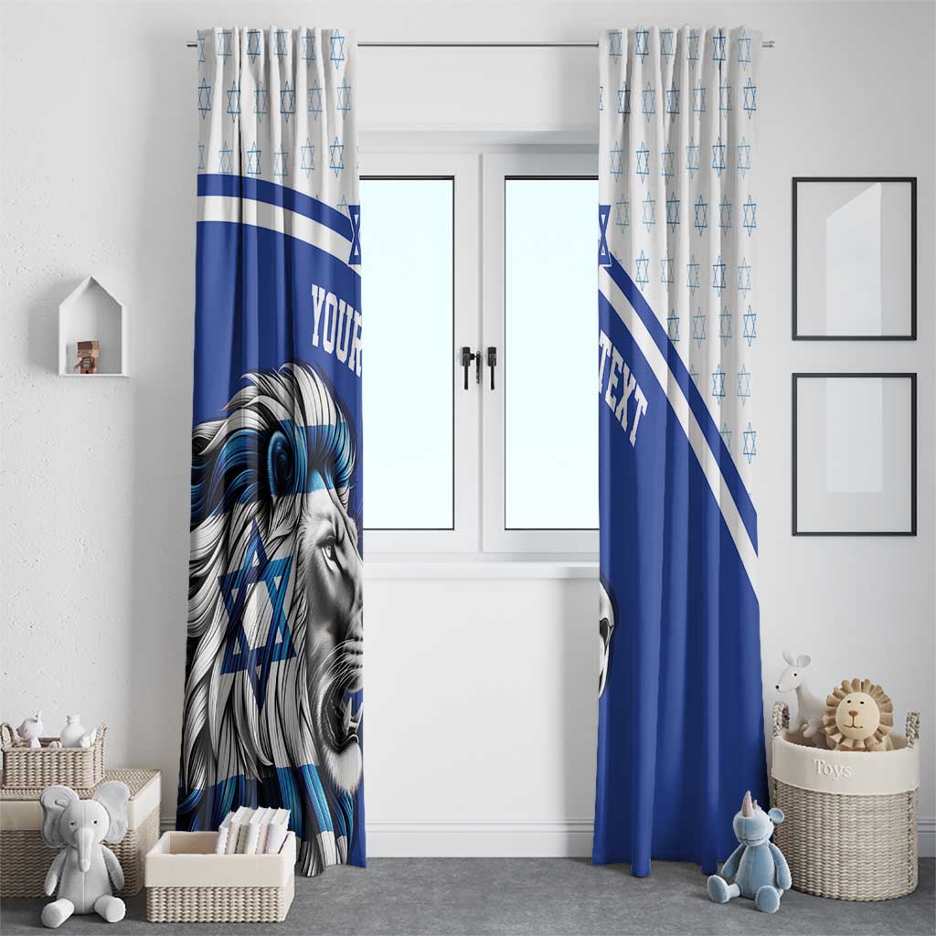 Personalized Israel Lion of Judah Window Curtain Flag and Coat of arms