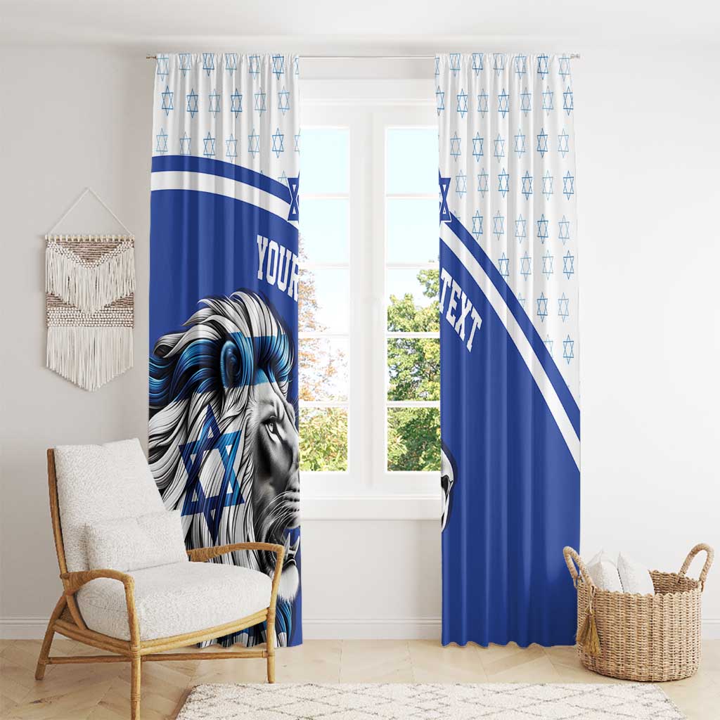 Personalized Israel Lion of Judah Window Curtain Flag and Coat of arms