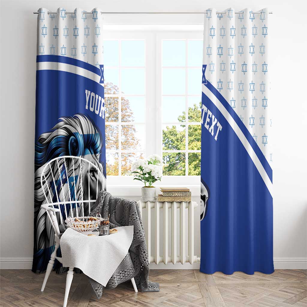 Personalized Israel Lion of Judah Window Curtain Flag and Coat of arms
