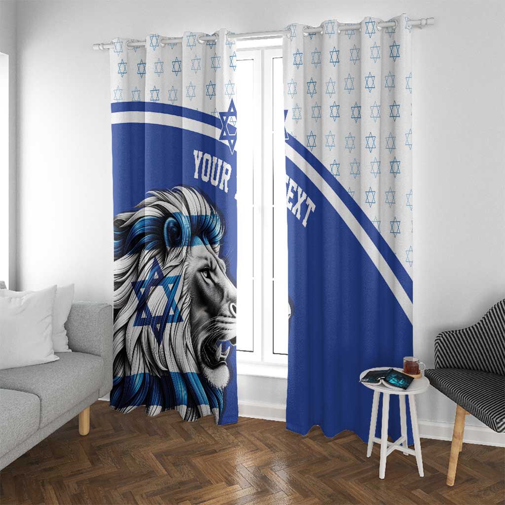 Personalized Israel Lion of Judah Window Curtain Flag and Coat of arms