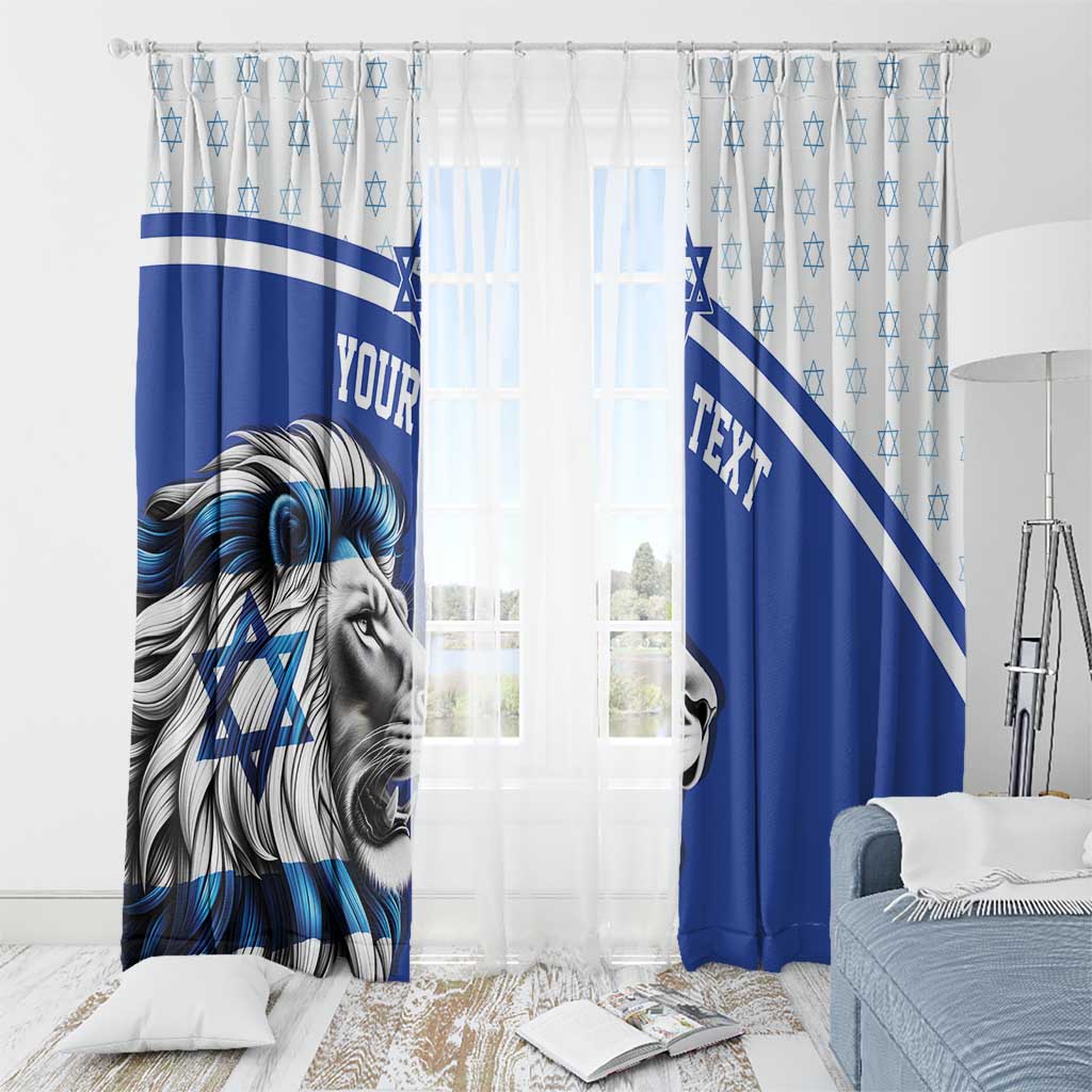 Personalized Israel Lion of Judah Window Curtain Flag and Coat of arms