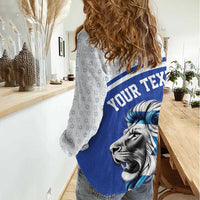 Personalized Israel Lion of Judah Women Casual Shirt Flag and Coat of arms