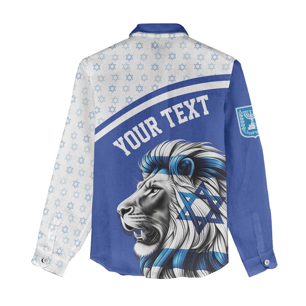 Personalized Israel Lion of Judah Women Casual Shirt Flag and Coat of arms