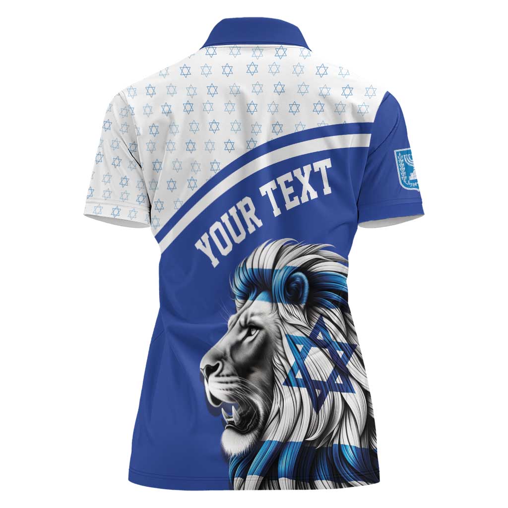 Personalized Israel Lion of Judah Women Polo Shirt Flag and Coat of arms