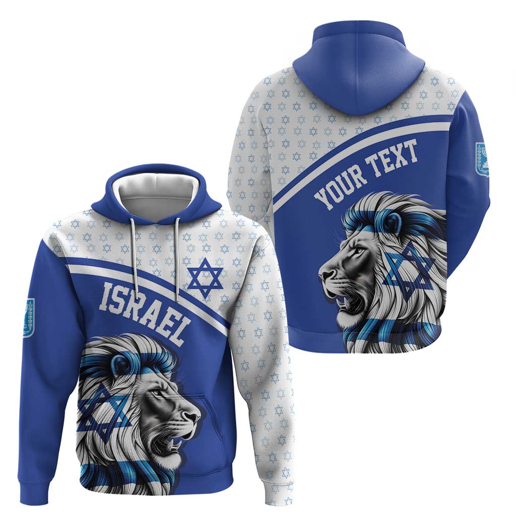 Personalized Israel Lion of Judah Zip Hoodie Flag and Coat of arms