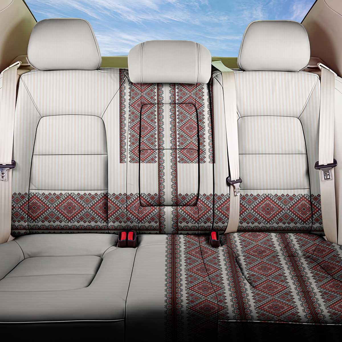 Ukraine Vyshyvanka Day Back Car Seat Cover Ukrainian Folk Seamless