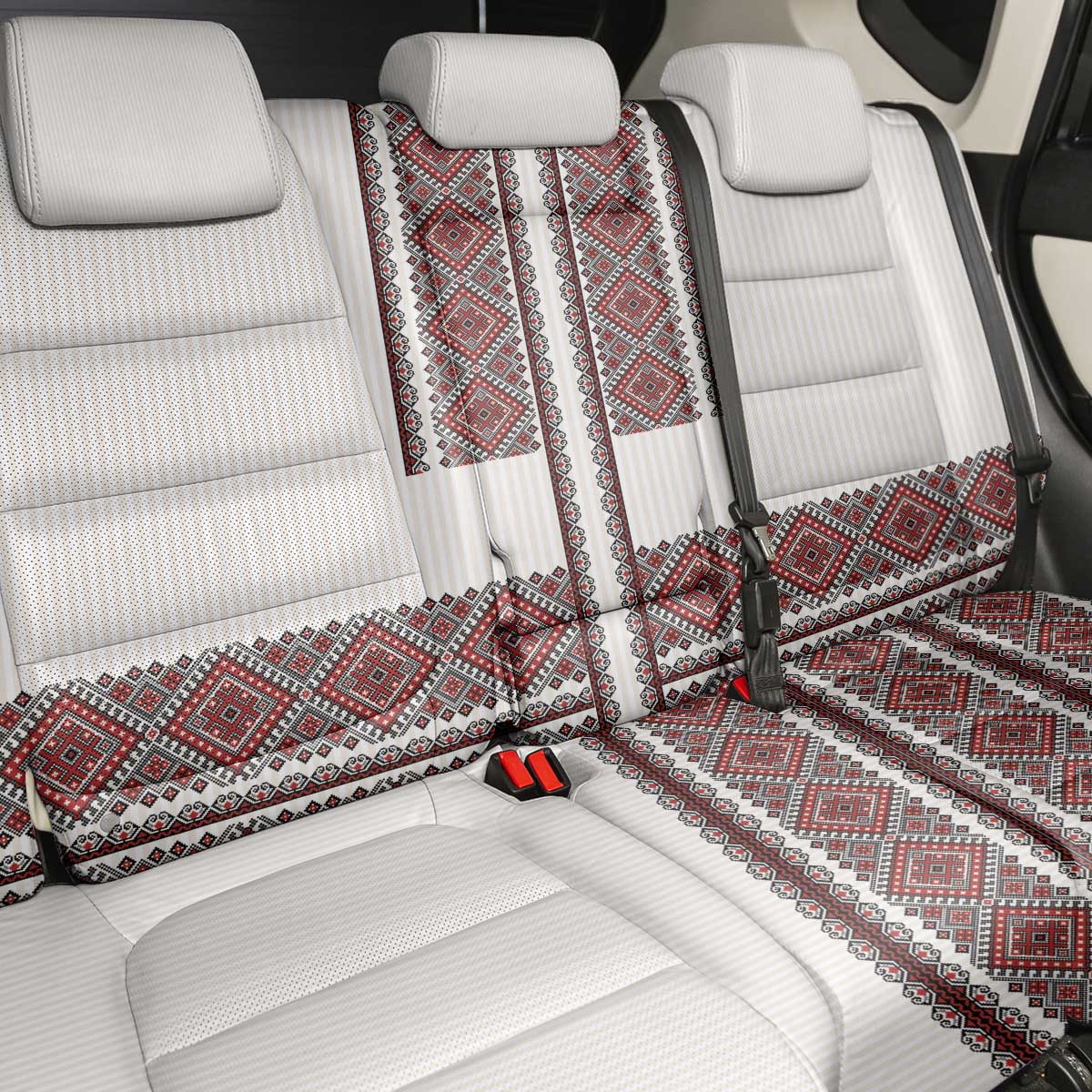 Ukraine Vyshyvanka Day Back Car Seat Cover Ukrainian Folk Seamless