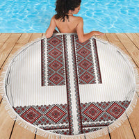 Ukraine Vyshyvanka Day Beach Blanket Ukrainian Folk Seamless