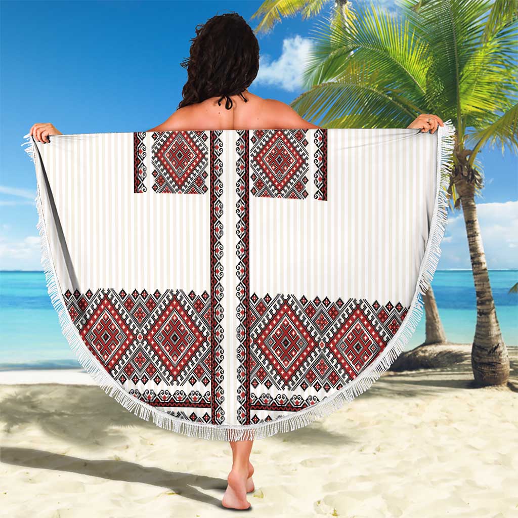 Ukraine Vyshyvanka Day Beach Blanket Ukrainian Folk Seamless
