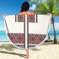 Ukraine Vyshyvanka Day Beach Blanket Ukrainian Folk Seamless