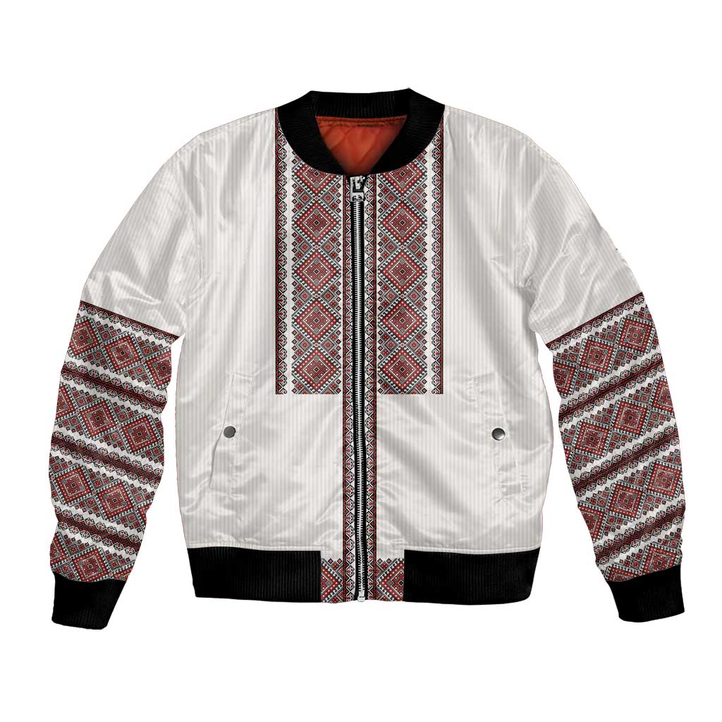 Ukraine Vyshyvanka Day Bomber Jacket Ukrainian Folk Seamless