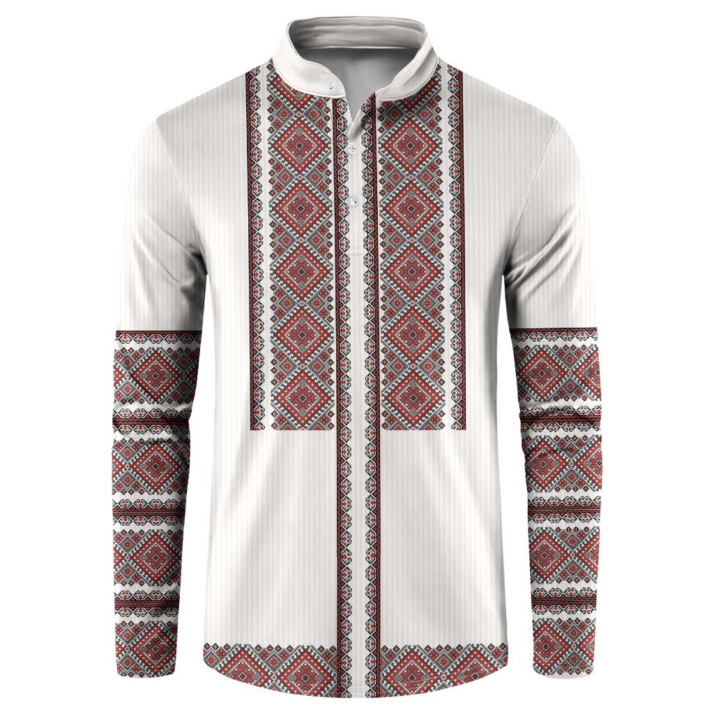 Ukraine Vyshyvanka Day Button Sweatshirt Ukrainian Folk Seamless