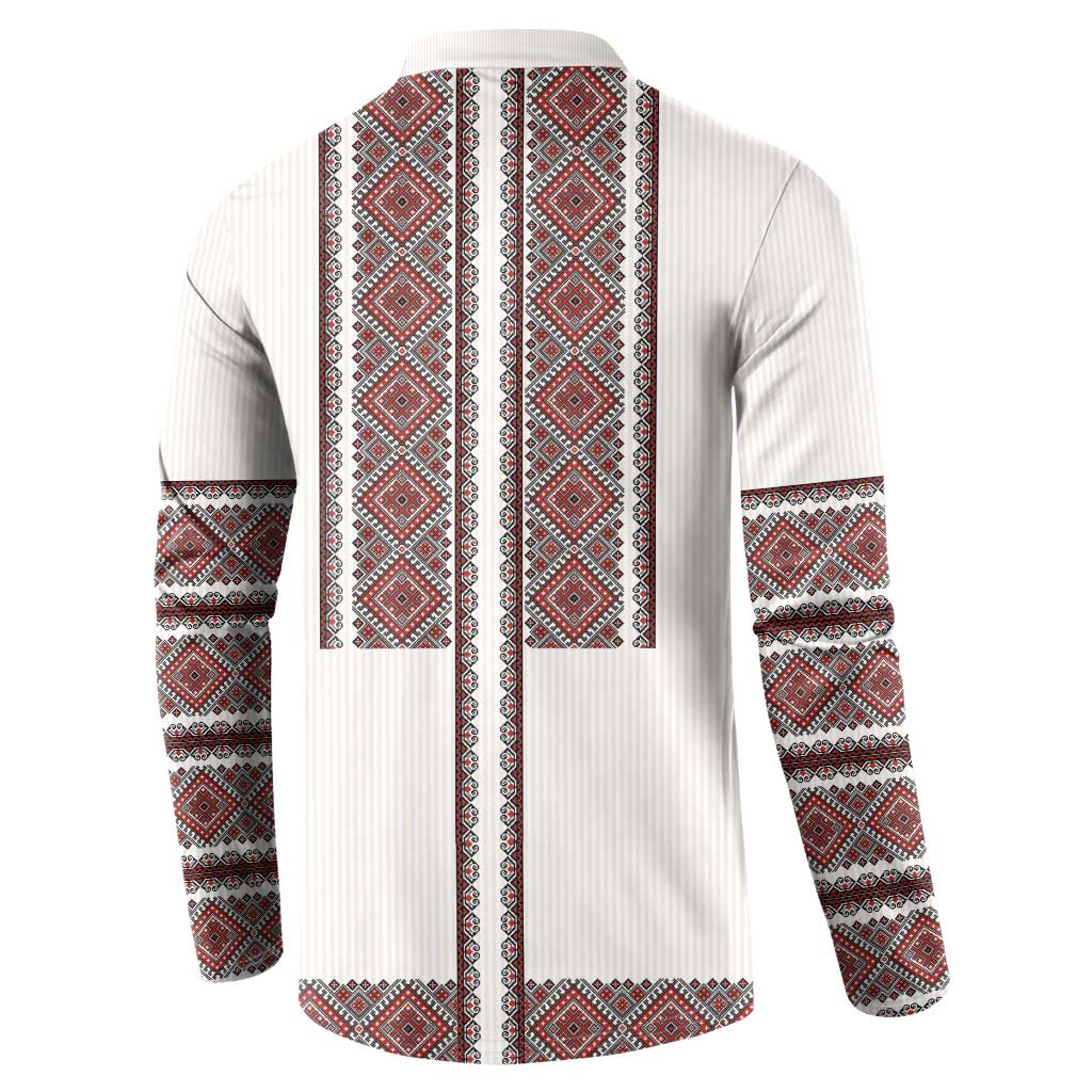 Ukraine Vyshyvanka Day Button Sweatshirt Ukrainian Folk Seamless