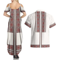 Ukraine Vyshyvanka Day Couples Matching Summer Maxi Dress and Hawaiian Shirt Ukrainian Folk Seamless