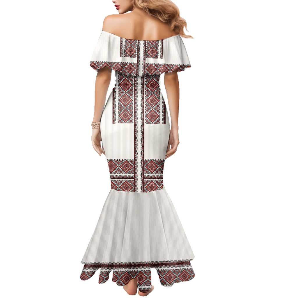 Ukraine Vyshyvanka Day Family Matching Mermaid Dress and Hawaiian Shirt Ukrainian Folk Seamless