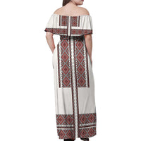 Ukraine Vyshyvanka Day Family Matching Off Shoulder Maxi Dress and Hawaiian Shirt Ukrainian Folk Seamless