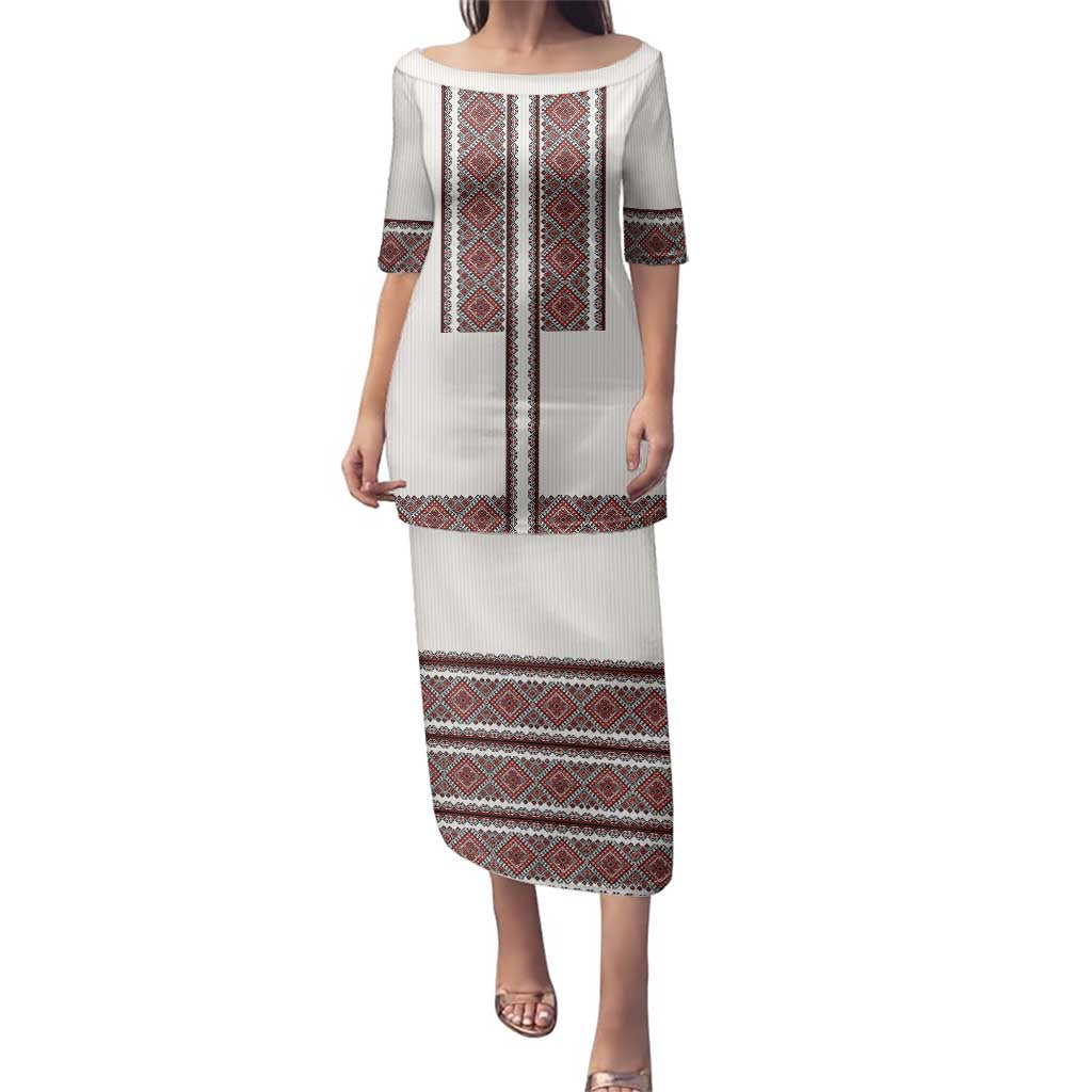 Ukraine Vyshyvanka Day Family Matching Puletasi and Hawaiian Shirt Ukrainian Folk Seamless