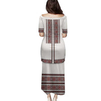 Ukraine Vyshyvanka Day Family Matching Puletasi and Hawaiian Shirt Ukrainian Folk Seamless