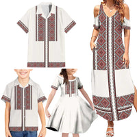 Ukraine Vyshyvanka Day Family Matching Summer Maxi Dress and Hawaiian Shirt Ukrainian Folk Seamless