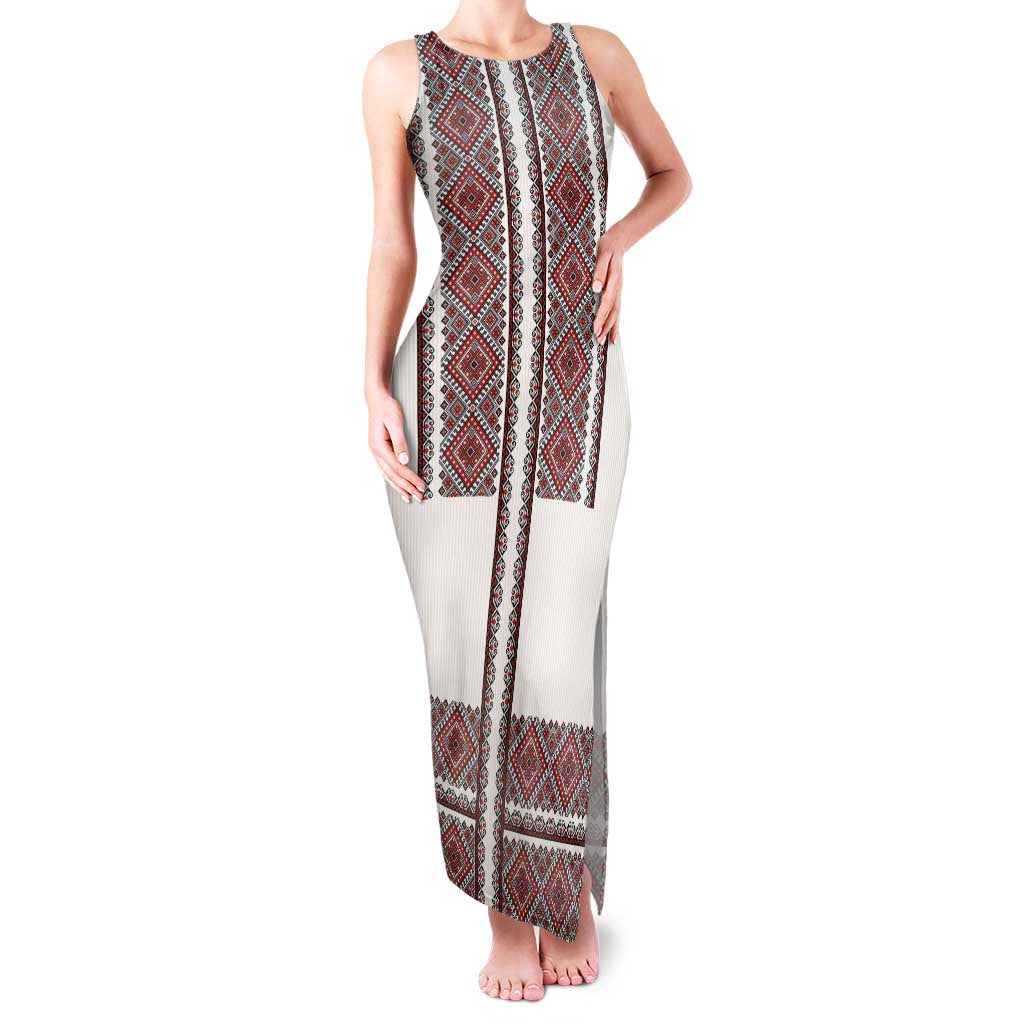 Ukraine Vyshyvanka Day Family Matching Tank Maxi Dress and Hawaiian Shirt Ukrainian Folk Seamless