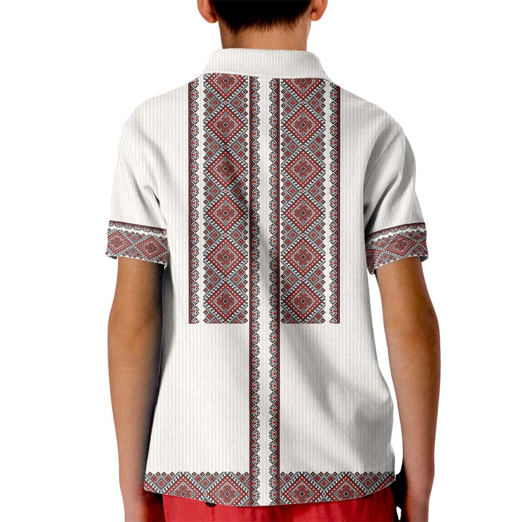 Ukraine Vyshyvanka Day Kid Polo Shirt Ukrainian Folk Seamless