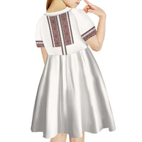 Ukraine Vyshyvanka Day Kid Short Sleeve Dress Ukrainian Folk Seamless