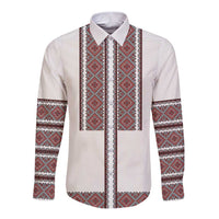 Ukraine Vyshyvanka Day Long Sleeve Button Shirt Ukrainian Folk Seamless