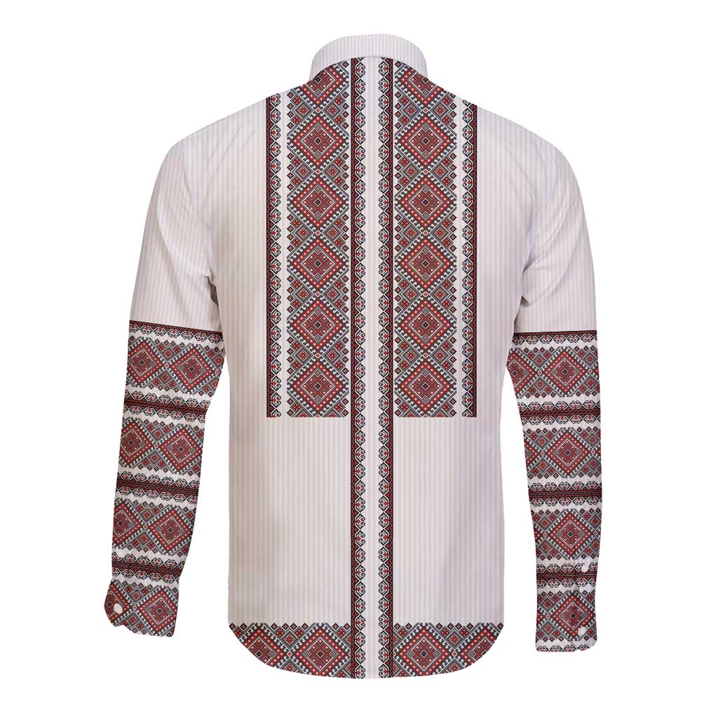 Ukraine Vyshyvanka Day Long Sleeve Button Shirt Ukrainian Folk Seamless