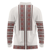 Ukraine Vyshyvanka Day Long Sleeve Polo Shirt Ukrainian Folk Seamless