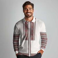 Ukraine Vyshyvanka Day Long Sleeve Polo Shirt Ukrainian Folk Seamless