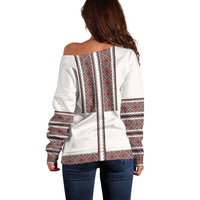 Ukraine Vyshyvanka Day Off Shoulder Sweater Ukrainian Folk Seamless