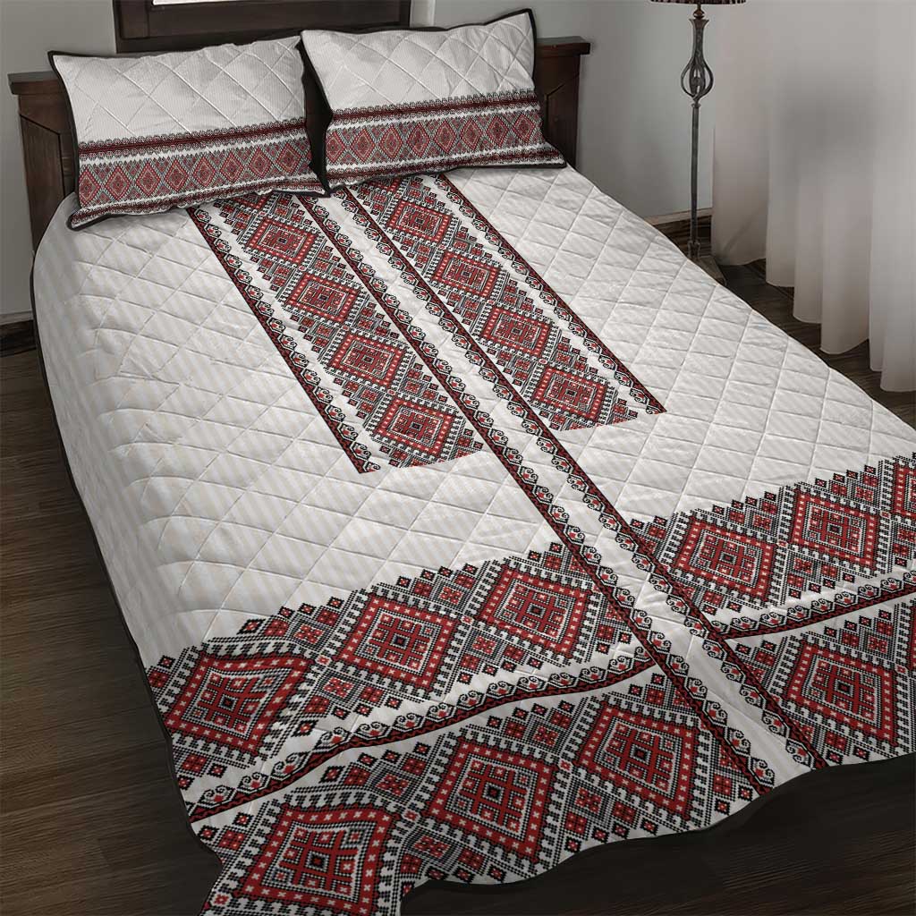 Ukraine Vyshyvanka Day Quilt Bed Set Ukrainian Folk Seamless