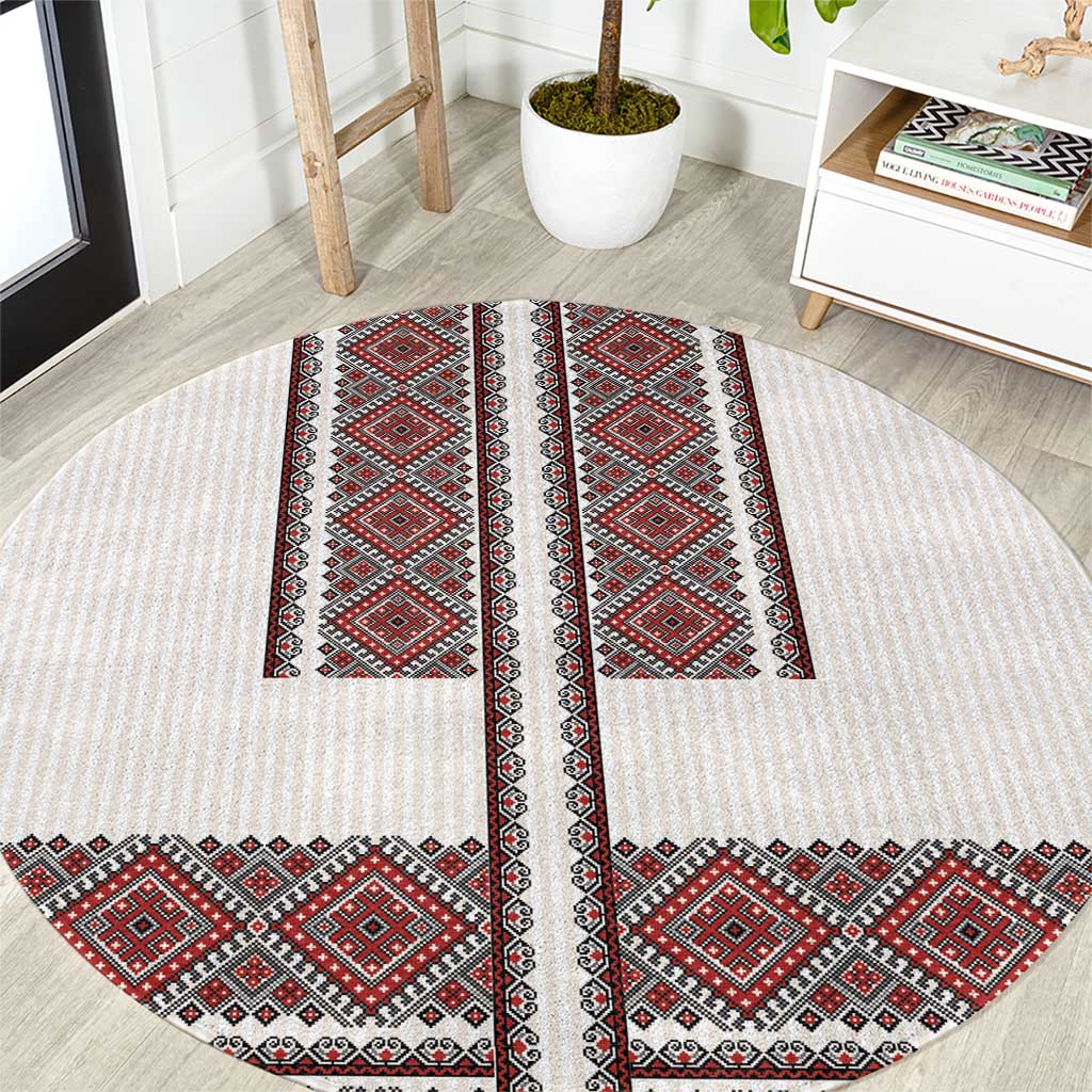 Ukraine Vyshyvanka Day Round Carpet Ukrainian Folk Seamless
