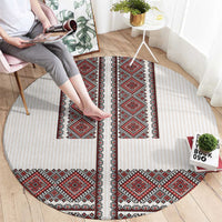 Ukraine Vyshyvanka Day Round Carpet Ukrainian Folk Seamless