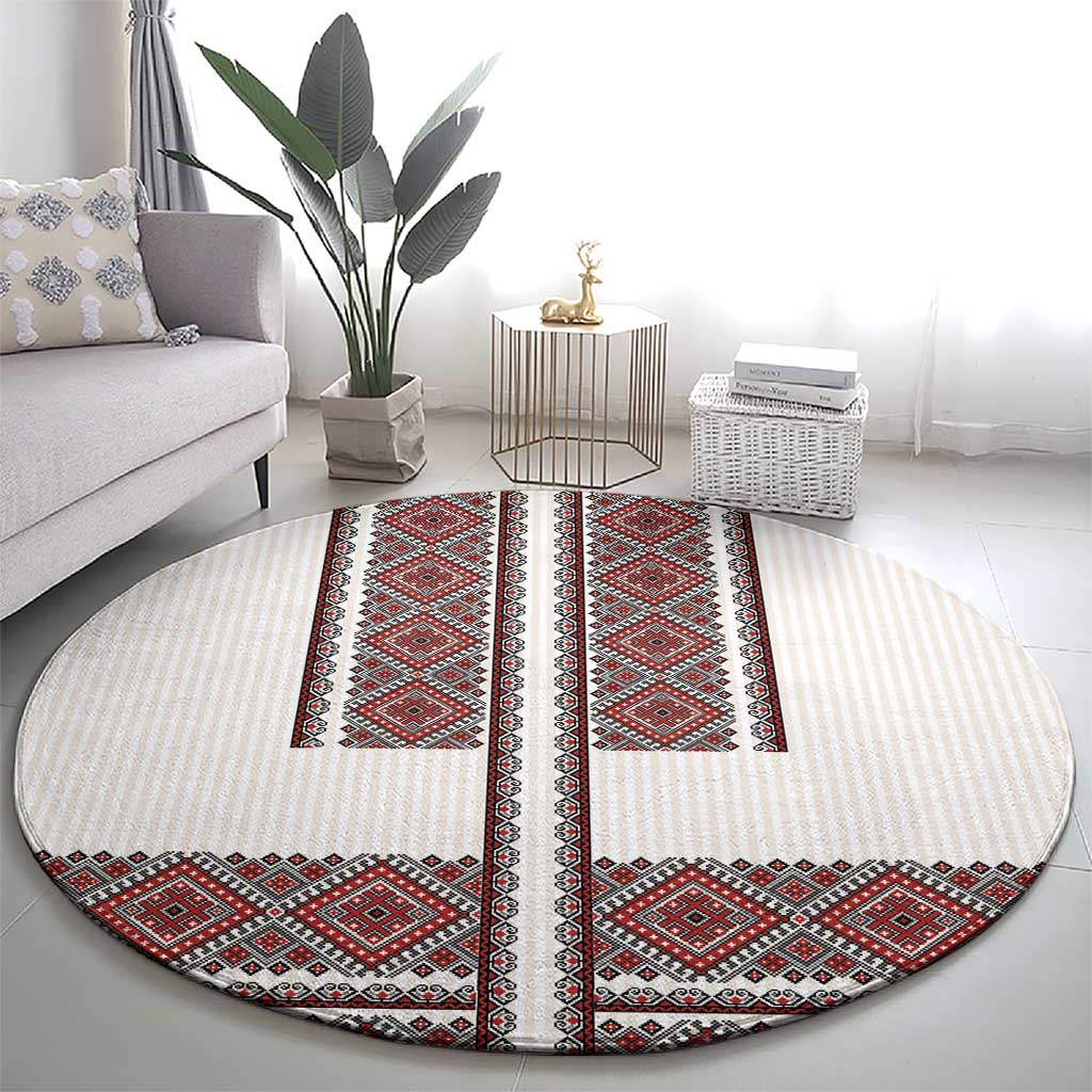 Ukraine Vyshyvanka Day Round Carpet Ukrainian Folk Seamless