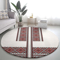 Ukraine Vyshyvanka Day Round Carpet Ukrainian Folk Seamless