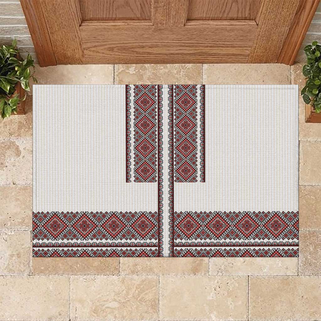 Ukraine Vyshyvanka Day Rubber Doormat Ukrainian Folk Seamless