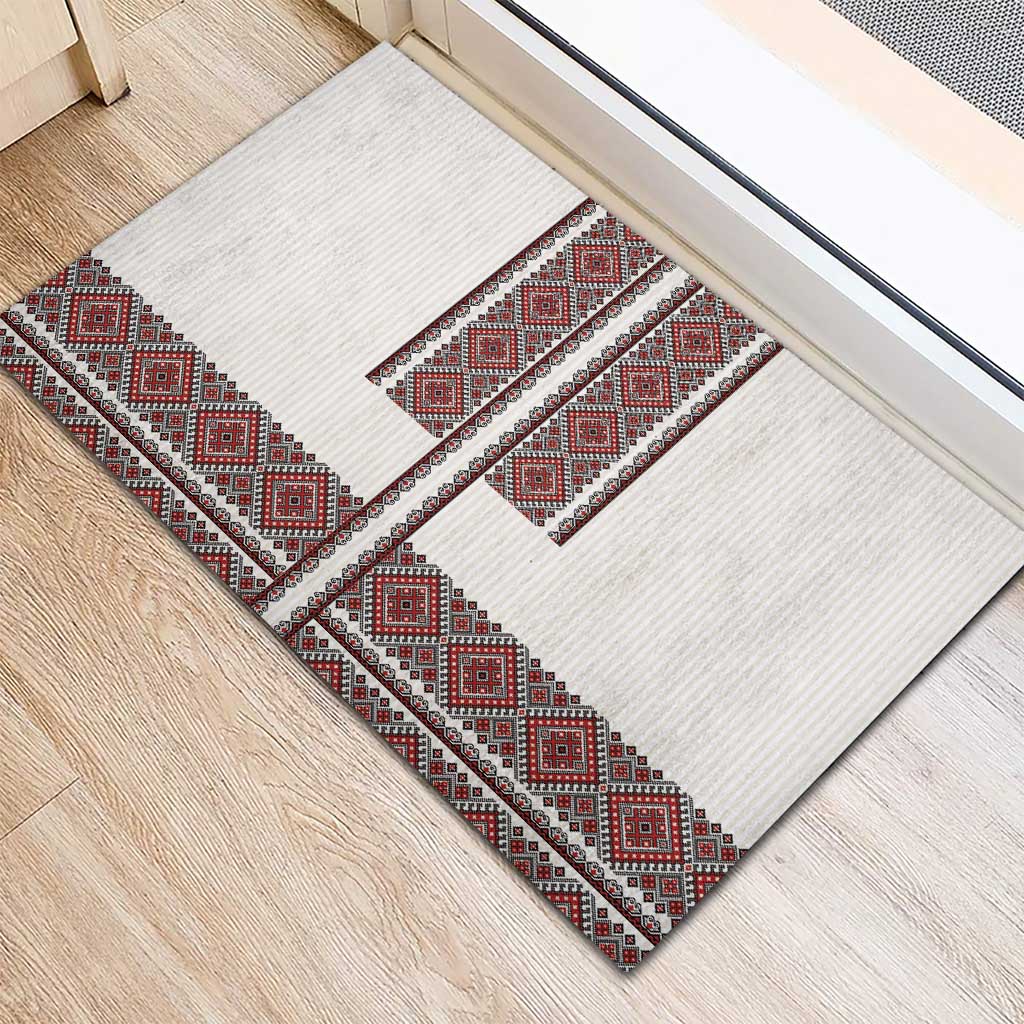 Ukraine Vyshyvanka Day Rubber Doormat Ukrainian Folk Seamless