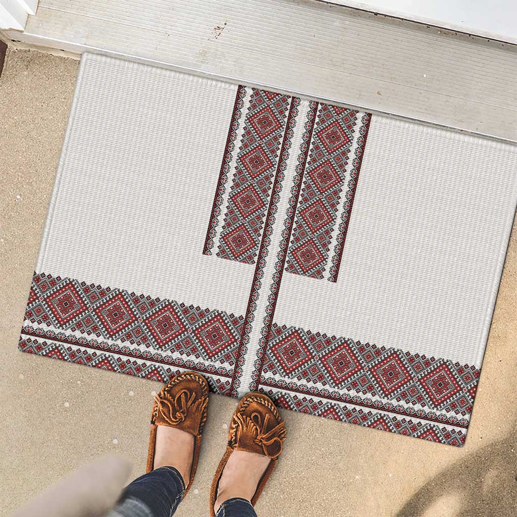 Ukraine Vyshyvanka Day Rubber Doormat Ukrainian Folk Seamless