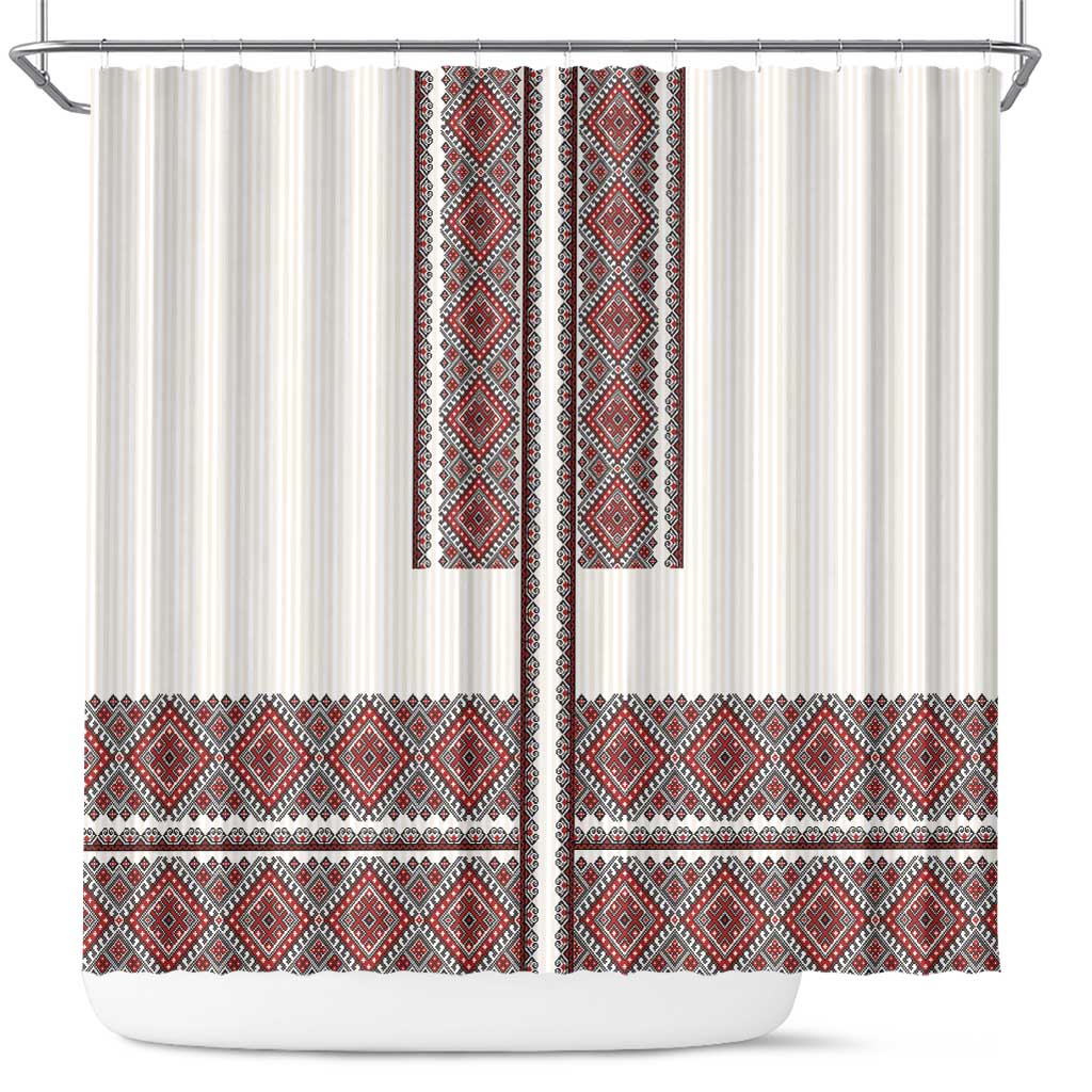 Ukraine Vyshyvanka Day Shower Curtain Ukrainian Folk Seamless