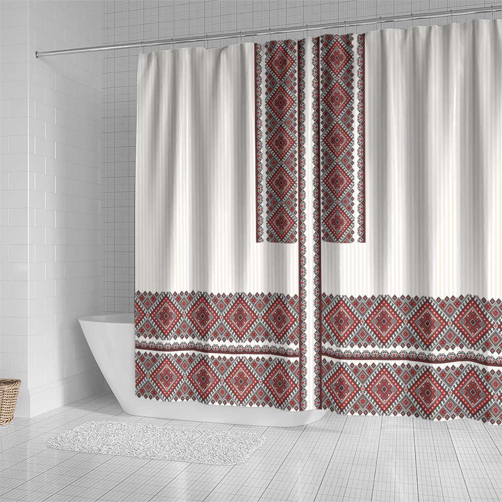 Ukraine Vyshyvanka Day Shower Curtain Ukrainian Folk Seamless